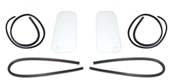 LRC1406WR - Fits Defender Rear Quarter Glass Kit - For Small Windows Either Side of The Rear End Door - 4mm - Kit of Two Windows and All Seals