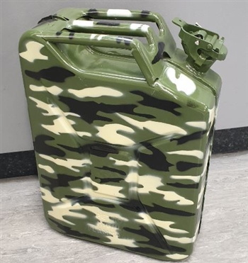 LRC1420.G - Genuine Gates Green Steel Jerry Can in Army Camouflage - 20 Litre - Top Quality Jerry Can with UN Certificate - TUV Approved