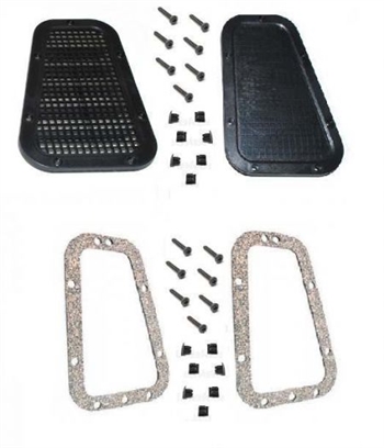 LRC1424 - Wing Top Vent Cover Kit for Defender - Vented and Non-Vented Grille - For Right Hand Drive Vehicles - Includes Seals, Nuts and Screws