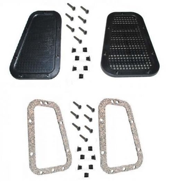 LRC1425 - Wing Top Vent Cover Kit for Defender - Vented and Non-Vented Grille - For Left Hand Drive Vehicles - Includes Seals, Nuts and Screws