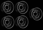 LRC1430 - Set of Five Steel Modular Wheel in Black - 16" x 8" with -35 Offset - Will Fit For Defender, Discovery 1 and Range Rover Classic