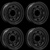 LRC1433 - Set of Four Steel Eight Spoke Wheel in Black - 16" x 7" - Will Fit For Defender, Discovery 1 and Range Rover Classic