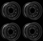 LRC1435 - Set of Four Steel Modular Wheel in Black - 16" x 8" - Will Fit For Defender, Discovery 1 and Range Rover Classic