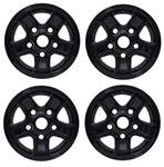 LRC1473 - Set of Four Gloss Black Boost Alloy Wheels with Wheel Caps - 16 x 7 - For Defender, Discovery 1 & Range Rover Classic