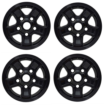 LRC1473 - Set of Four Gloss Black Boost Alloy Wheels with Wheel Caps - 16 x 7 - For Defender, Discovery 1 & Range Rover Classic