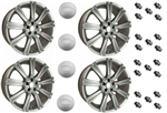 LRC1491 - Set of Four Stormer Alloy Wheels in Silver with 20 Chrome Wheel Nuts and 4 Wheel Caps - 20 X 9.5 - For Range Rover Sport, Range Rover L322 and Discovery 3 & 4