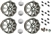 LRC1493 - Set of Four Stormer Alloy Wheels in Silver with 16 Wheel Nuts, Set of Locking Nuts and 4 Wheel Caps - 20 X 9.5 - For Range Rover Sport, Range Rover L322 and Discovery 3 & 4
