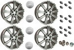 LRC1493 - Set of Four Stormer Alloy Wheels in Silver with 16 Wheel Nuts, Set of Locking Nuts and 4 Wheel Caps - 20 X 9.5 - For Range Rover Sport, Range Rover L322 and Discovery 3 & 4