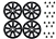 LRC1495 - Set of Four Stormer Alloy Wheels in Matt Black with 20 Black Wheel Nuts - 20 x 9.5 - For Range Rover Sport, Range Rover L322 and Discovery 3 & 4