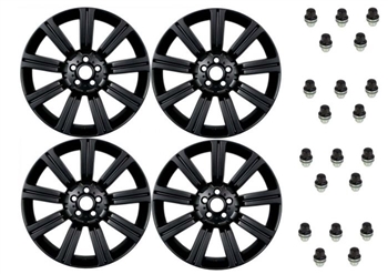 LRC1495 - Set of Four Stormer Alloy Wheels in Matt Black with 20 Black Wheel Nuts - 20 x 9.5 - For Range Rover Sport, Range Rover L322 and Discovery 3 & 4