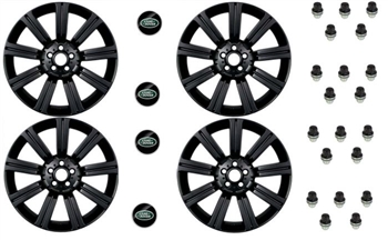 LRC1496 - Set of Four Stormer Alloy Wheels in Matt Black with 20 Black Wheel Nuts - 20 x 9.5 - For Range Rover Sport, Range Rover L322 and Discovery 3 & 4