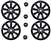 LRC1497 - Set of Four Stormer Alloy Wheels in Matt Black with 4 Wheel Caps - 20 X 9.5 - For Range Rover Sport, Range Rover L322 and Discovery 3 & 4