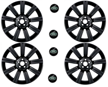 LRC1497 - Set of Four Stormer Alloy Wheels in Matt Black with 4 Wheel Caps - 20 X 9.5 - For Range Rover Sport, Range Rover L322 and Discovery 3 & 4