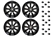LRC1500 - Set of Four Stormer Alloy Wheels in Gloss Black with 20 Black Wheel Nuts - 20 x 9.5 - For Range Rover Sport, Range Rover L322 and Discovery 3 & 4