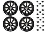 LRC1500 - Set of Four Stormer Alloy Wheels in Gloss Black with 20 Black Wheel Nuts - 20 x 9.5 - For Range Rover Sport, Range Rover L322 and Discovery 3 & 4