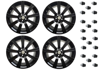 LRC1500 - Set of Four Stormer Alloy Wheels in Gloss Black with 20 Black Wheel Nuts - 20 x 9.5 - For Range Rover Sport, Range Rover L322 and Discovery 3 & 4