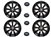 LRC1502 - Set of Four Stormer Alloy Wheels in Gloss Black with 4 Wheel Caps - 20 X 9.5 - For Range Rover Sport, Range Rover L322 and Discovery 3 & 4