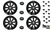 LRC1503 - Set of Four Stormer Alloy Wheels in Gloss Black with 16 Wheel Nuts, Set of Locking Nuts and 4 Wheel Caps - 20 X 9.5 - For Range Rover Sport, Range Rover L322 and Discovery 3 & 4
