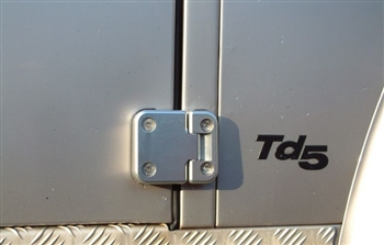 LRC1536 - Defender Aluminium Door Hinge Kit in Silver - For Defender 110 - Eight Piece Kit - Manufactured in UK By Croytec