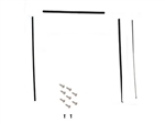 LRC2272 - Fits Defender Rear Side Felt Window Channel Kit with Screws - Right or Left Hand - Land Rover Defender 110 Rear Door - Fits 4mm Glass (From 1986)