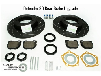 LRC2347 - LOF Powerspec Rear Brake Kit for Land Rover Defender 90 - Axle Upgrade to 110 Style Brakes - Uprated High Effect Braking for Heavy Loaded Land Rovers