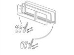 LRC2375.AM - For Defender Windscreen Bracket / Hinge Kit - Perfect for Safari Hinged Screen - Fits up to 1992 - up to JA Chassis Number - Two Brackets, Two Clamps, Four Gasket and Six Bolts