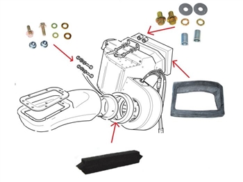 LRC2378 - Seal Kit for Defender Heater Box on to Dash and to Ducting - For Right Hand Drive up to 2002 - Includes Fittings