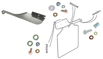 LRC2403 - Rear Mudflap Bracket and Fittings for Land Rover Defender 110 - Rear Left Hand Bracket, Nuts, Washers and Bolts