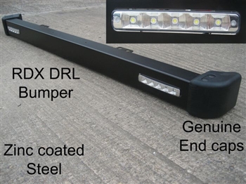 LRC3060 - Fits Defender Front Bumper With Daytime Running Light Spacers and Bumper End Caps Fitted