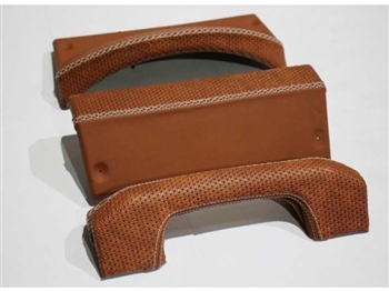 LRC34216 - Fits Defender Puma Dash Trim and Handle Kit - Tan Leather in Basket Weave By Lucari - Fits From 2007 Onwards
