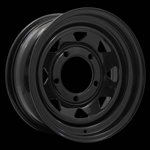 LRC5005 - Steel Eight Spoke Wheel in Black - 15" x 8" - Will Fit For Defender, Discovery 1 and Range Rover Classic