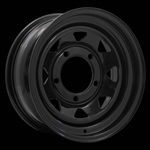 LRC5005KIT - Steel Eight Spoke Wheel in Black - 15" X 8" - Will Fits Defender, Discovery 1 and Range Rover Classic
