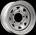 LRC5006 - Steel Eight Spoke Wheel in Silver - 15" x 8" - Will Fit For Defender, Discovery 1 and Range Rover Classic