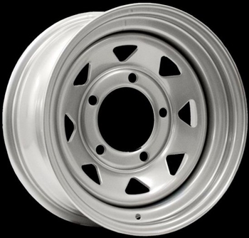 LRC5006G - Steel Eight Spoke Wheel in Silver - 15" X 8" - Will Fits Defender, Discovery 1 and Range Rover Classic