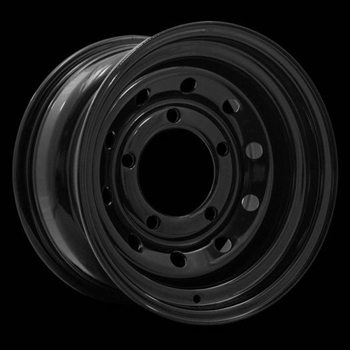 LRC5008KIT - Steel Modular Wheel in Black - 15" X 8" - Will Fits Defender, Discovery 1 and Range Rover Classic