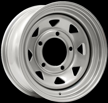 LRC5013 - Steel Eight Spoke Wheel in Silver - 16" x 7" - Will Fit For Defender, Discovery 1 and Range Rover Classic