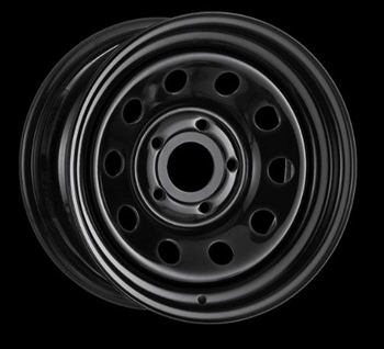 LRC5042 - Black Modular Steel Wheel - 18 x 8 with Zero Off Set - Will Also Fit For Defender, Discovery 1 and Range Rover Classic
