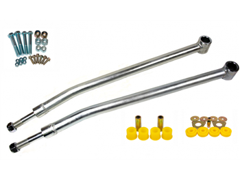 LRC5094 - Fits Defender Heavy Duty Cranked Rear Radius Arms By Terrafirma with Yellow Polybushes Bushes and Fitting Kit - Fit Defender, Discovery 1 and Range Rover Classic