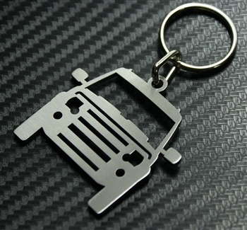 LRC8015 - Key Ring - For Land Rover Discovery Front View Keyring in 2mm Brushed Stainless Steel