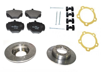 LRC8155 - Rear Brake Pads and Vented Disc Kit for Land Rover Defender 90 - 1994 Onwards - Pads and Discs - (Aftermarket, Branded and Genuine Available)