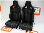 LRI1103 - Pair of Full Leather RECARO Front Seats with Tip Up Bases for Land Rover Defender