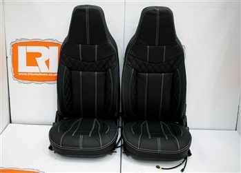 LRI1114 - LRI Quilted Leather Heated Sport Front Seats including Subframes for Land Rover Defenders