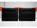 LRI34160 - Pair of Black Leather Door Cards with White Stitching for Defender Puma TDCI