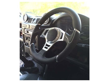 M11106545182L - Fits Defender Momo Millenium Sport Steering Wheel - In Black with Grey Profile - 350mm