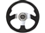 M34M3PS - Fits Defender Moulded Steering Wheel By Mountney - 340mm with Ergonomic Grip in Black with Silver Centre - Available in Vinyl or Leather