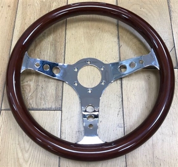 M35X3WWI - Fits Defender Moulded Steering Wheel By Mountney - 350mm with Ergonomic Grip in Woodrim and Integrated Spats