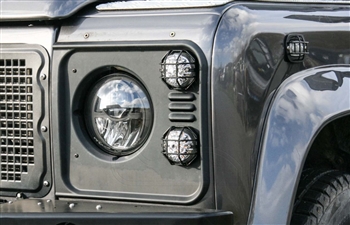 NASGQ-F6-VAPB - Type Q Lamp Guard Kit for Land Rover Defender by Nakatanenga - 6 Lamp Front Kit - Stainless Steel and Powder Coated