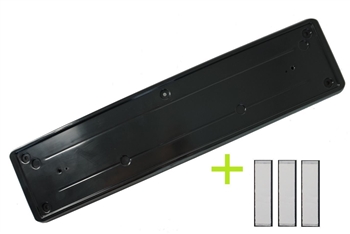 NPS040-BLK - Black Front Number Plate Plinth - For Land Rover and Range Rover Bumpers