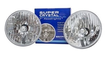 PRC7994C - LHD Pair of Crystal Halogen Headlamps for Defender, Series and Range Rover Classic (Bulbs Not Included)