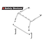 RBL1383SSS - For Defender Front Roll Cage in Black - Fits 90/110/130 - 4 Point External Roll Cage